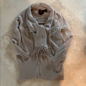 Jamison Cashmere Cardigan w/ Scarf. XS